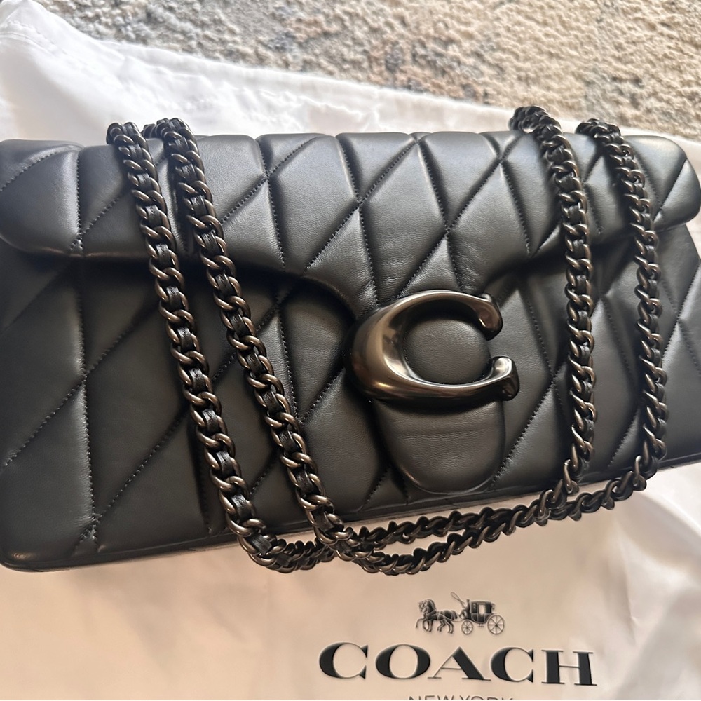 Coach Quilted Tabby 33 in Black with Pewter EUC